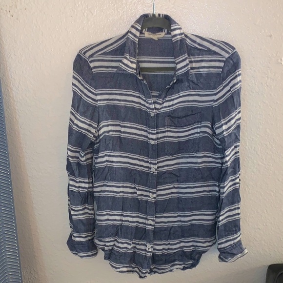 Blue & white striped flannel from Nordstrom - Picture 1 of 3